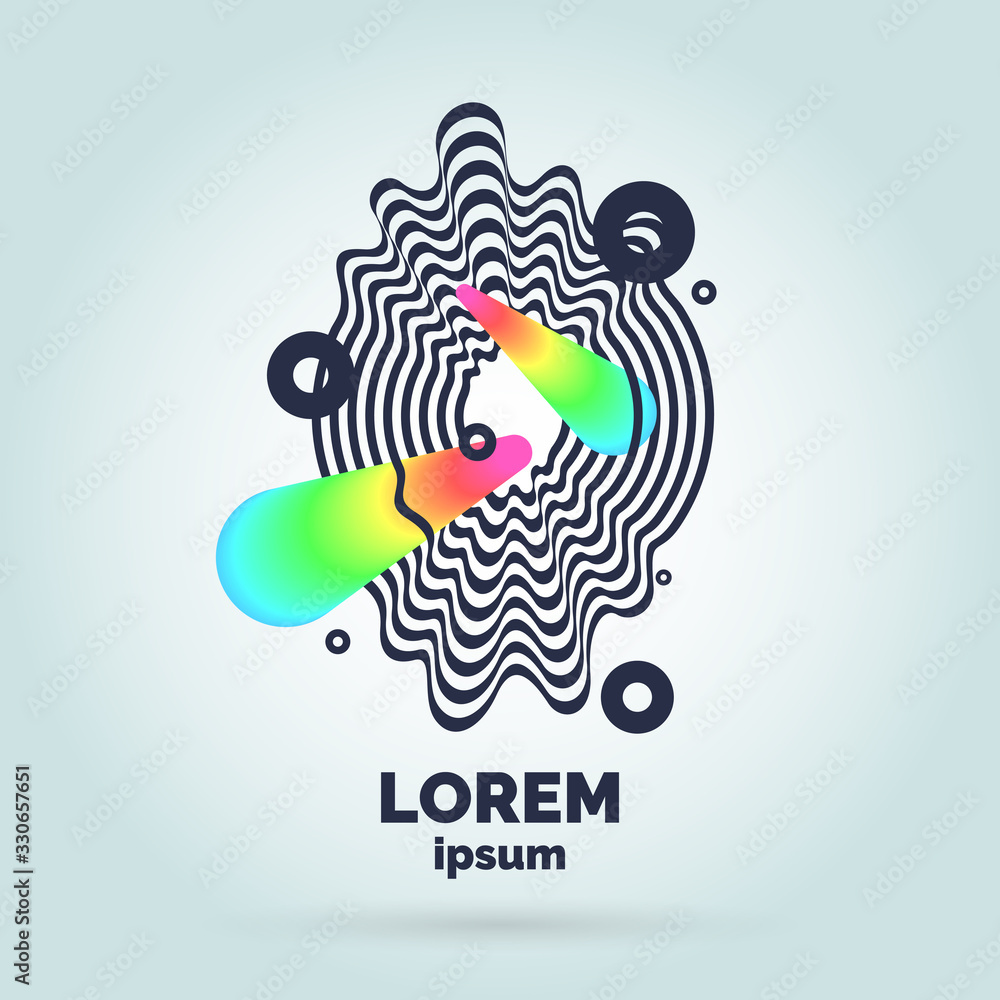 Poster the amorphous elements with the effect of visual distortion.