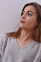 Peur du virus, femme qui pleure