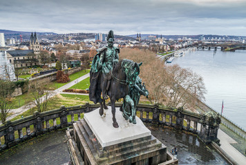 Koblenz City Germany historic monument German Corner where the rivers rhine and mosele flow...