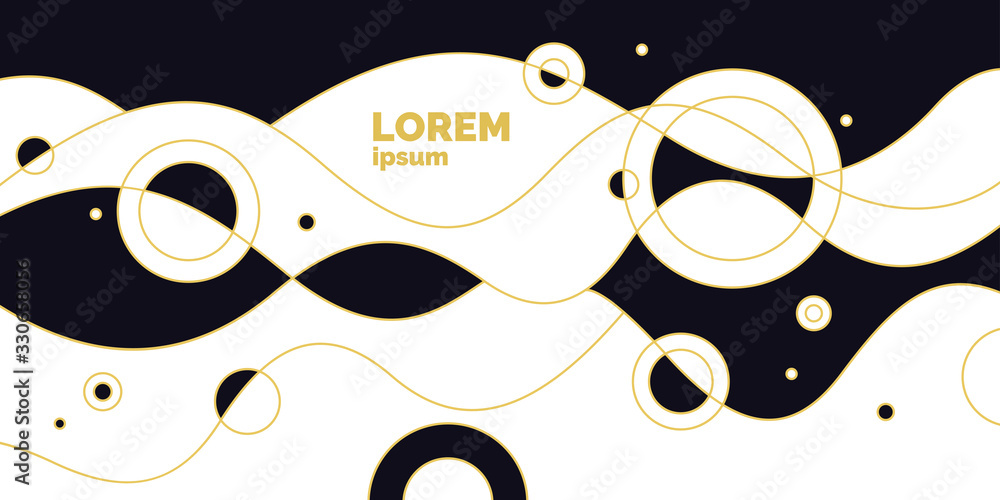 Poster poster with dynamic waves. vector illustration in minimal style. abstract background.
