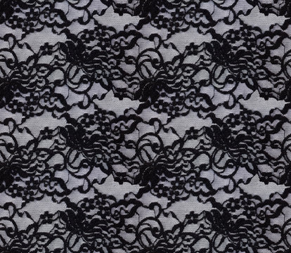 Seamless pattern in the form of an elegant black lace on a white background. Lace with floral motifs.