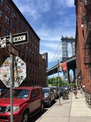 Fototapeta na wymiar New York Brooklyn Dumbo Manhattan Bridge 