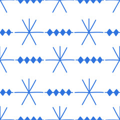 Simple abstract pattern of the blue colored ethnic elements