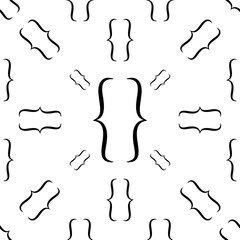 Curly Bracket Icon Seamless Pattern, Braces Seamless Pattern