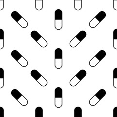 Seamless Pattern Of Capsule Pills