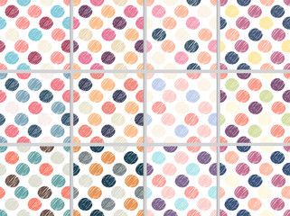 cute colorful pastel line circle seamless pattern collection eps10 vectors illustration