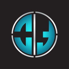 Obraz premium OT Logo initial with circle line cut design template on blue colors