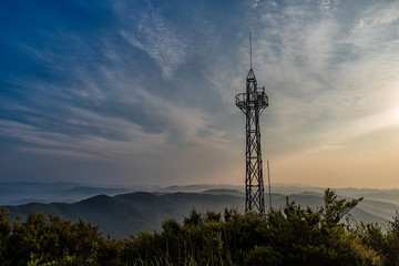 Mountains and lakes in the morning