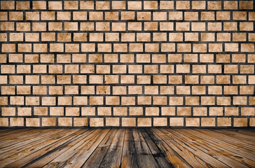 room with brick wall