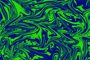 Green and Drark blueLiquid Marble texture and abstract Ink marbling background