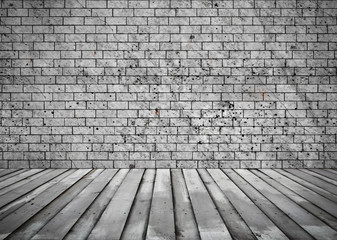 room with brick wall