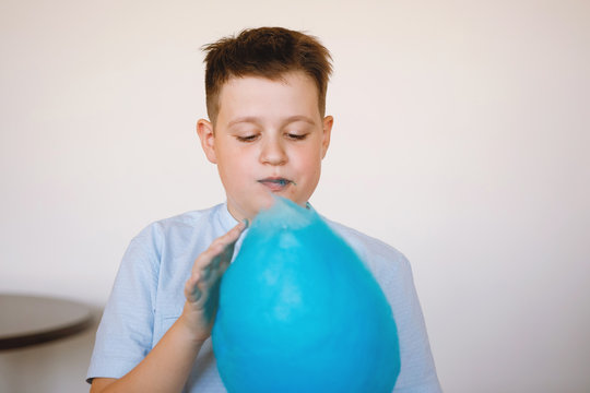 Boy With Blue Cotton Candy.