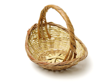 empty basket on white background 