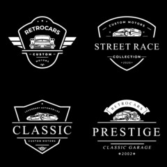 retro cars logo vintage design old style vector