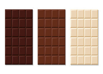 Dark, milk and white chocolate bar set