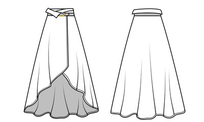 SKIRT fashion flat sketch template
