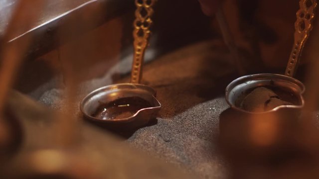turkish coffee cooked in sand