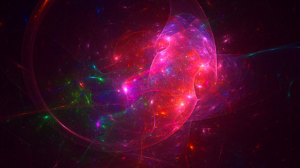 3D rendering abstract colorful fractal light background