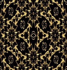 Seamless Golden Embossed Ornament Pattern