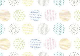 手描き色鉛筆スタンプ背景パターン