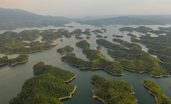 Aerial view of Ta Dung lake or Dong Nai 3 lake.