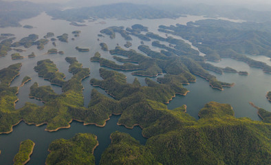 Aerial view of Ta Dung lake or Dong Nai 3 lake.