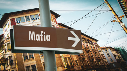 Obraz premium Street Sign to Mafia