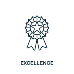 Excellence icon from life skills collection. Simple line Excellence icon for templates, web design and infographics