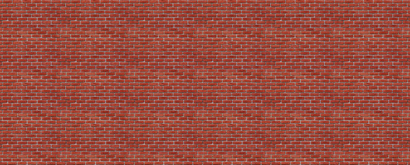seamless panoramic red brick wall pattern for background