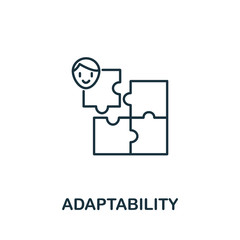 Adaptability icon from life skills collection. Simple line Adaptability icon for templates, web design and infographics
