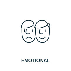 Emotional icon from life skills collection. Simple line Emotional icon for templates, web design and infographics