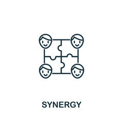 Synergy icon from teamwork collection. Simple line element Synergy symbol for templates, web design and infographics
