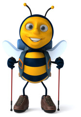 Fun backpacker bee - 3D Illustration