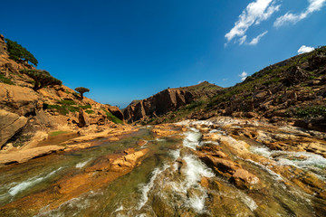 Fototapeta na wymiar Natural infinity pool. Scenery from Homhil Protected Area, Socotra World Heritage Site in Yemen