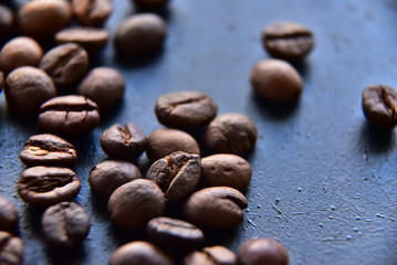 Grains of roasted coffee
