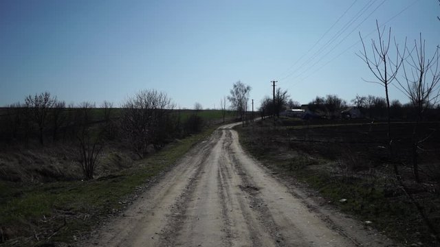 Dirt road in a abandoned town