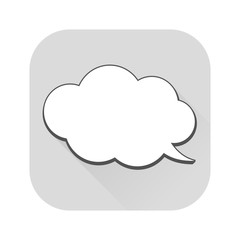 Speech bubble. Blank icon on gray background