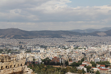 Landscape - City View with Hills and Cloudy Sky