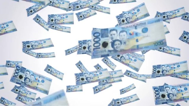 Shower of Falling 1000 peso bills. Great background for lotto, sweepstakes and prize money.