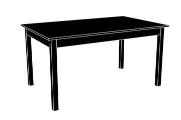 Table. Black outline drawing