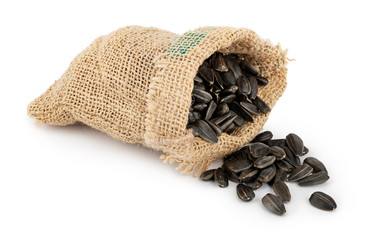Sunflower seeds in a sack