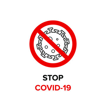 2019-nCoV Novel Coronavirus Bacteria. Coronavirus Bacteria Icon. No Infection and Stop Coronavirus Concept. Dangerous Coronavirus Cell in China, Wuhan. Isolated Vector Icon 