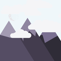 Fototapeta premium Moon and Mountains Panorame Generative Art background illustration