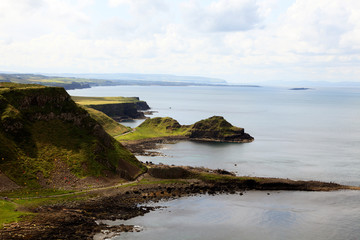 Ulster (Ireland), - July 20, 2016: The Giant's Causeway coast on the north coast of County Antrim, Northern Ireland, UK