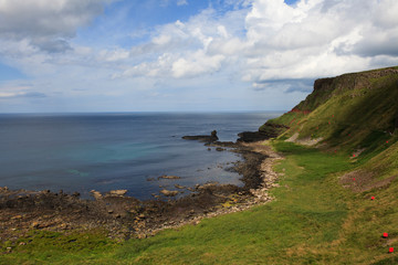 Ulster (Ireland), - July 20, 2016: The Giant's Causeway coast on the north coast of County Antrim, Northern Ireland, UK