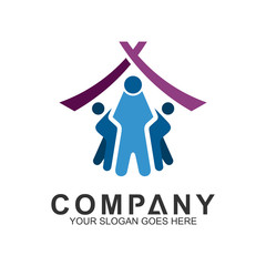happy family house logo,logo house care,healthy community,housing community,charity symbols,help logo,home person,happiness,we care logo.