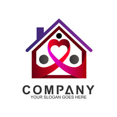 happy family house logo,logo house care,healthy community,housing community,charity symbols,help logo,home person,happiness,we care logo.