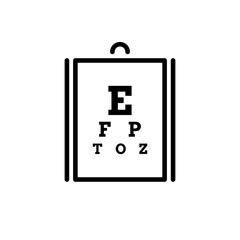 Eye test chart line art icon, Outline, linear vector