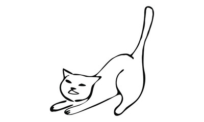 stretching cat. dear Doodle. use it as a clip art, print, postcard or animation