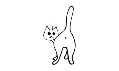 rear view of the cat. dear Doodle. use it as a clip art, print, postcard or animation